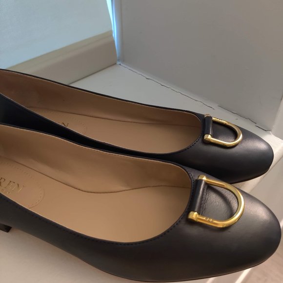 Ralph Lauren Navy Gold Accent Flats Size 7.5B - Picture 15 of 16